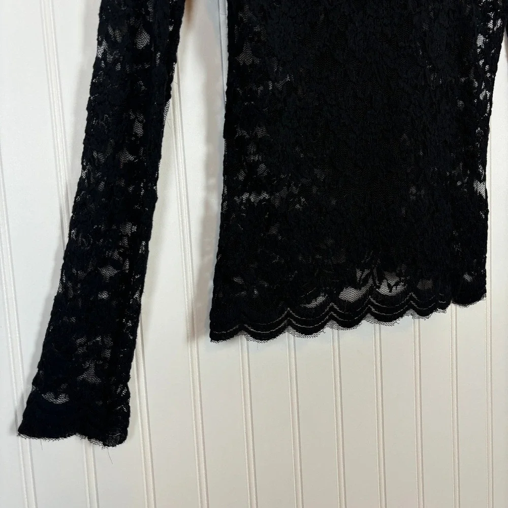 Lace Ruffle Cardigan Black Sheer Victorian Goth Whimsigoth Dark Fairy MEDIUM